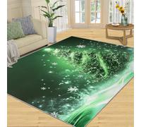SANSJI Tapis décoratif motif sapin de Noël et décoration d'intérieur, tapis antidérapant et lavable pour salon, chambre à coucher et intérieur Vert