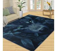 SANSJI Tapis - Décoration d'intérieur et cadeaux, 180 x 200 cm, tapis lavable pour chambre à coucher, tapis d'intérieur antidérapant et à poils ras - Motif animal floral