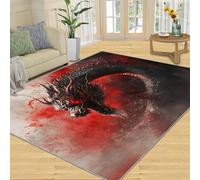 SANSJI Tapis Dragon Home Decor - Tapis décoratif d'intérieur antidérapant et à poils ras - Motif dragon asiatique - Lavable pour chambre à coucher - Cadeau oriental traditionnel - 200 x 290 cm