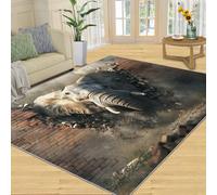SANSJI Tapis éléphant décoration d'intérieur 228,6 x 150,2 cm, tapis lavable pour chambre à coucher, tapis d'intérieur antidérapant et à poils ras - Motif éléphant d'Afrique - Cadeaux d'animaux