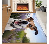 SANSJI Tapis en marbre pour chambre à coucher, 80 x 120 cm, tapis médiéval abstrait pour salon, architecture en céramique, cuisine, antidérapant, lavable, motif facettes, tapis résistant aux taches