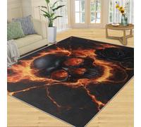 SANSJI Tapis gothique pour décoration d'intérieur, 100 x 150 cm, tapis lavable pour chambre à coucher, tapis d'intérieur antidérapant et à poils ras - Cadeau d'horreur gothique