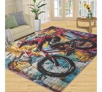 SANSJI Tapis graffiti de rue et décoration d'intérieur - Tapis de sport extrême pour salon, chambre à coucher, tapis graffiti hip-hop - Tapis lavable antidérapant doux à poils courts 120 x 170 cm