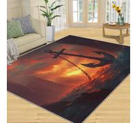 SANSJI Tapis nautique pour salon, décoration d'intérieur, tapis lavable antidérapant et à poils courts pour chambre à coucher et décoration d'intérieur