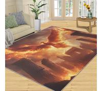 SANSJI Tapis Phoenix - Oiseaux orientaux pour le salon - Lavable - Tapis d'animaux mythologiques pour chambre à coucher - Antidérapant et doux à poils courts - Décoration d'intérieur