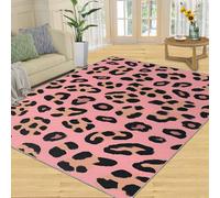 SANSJI Tapis pour filles et décoration d'intérieur - 180 x 200 cm - Motif léopard - Pour chambre à coucher, salon, tapis imprimé guépard - Lavable, antidérapant et doux
