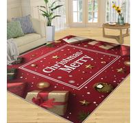 SANSJI Tapis rouge pour salon, chambre à coucher, motif géométrique rouge, pour salon, chambre à coucher, intérieur lavable, antidérapant et à poils courts et décoration d'intérieur 200 x 290 cm