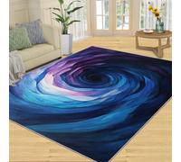 SANSJI Tapis - Swirl Décoration d'intérieur et cadeaux, 90 x 150 cm, tapis mosaïque abstraite pour salon, tapis lavable pour chambre à coucher, tapis antidérapant, poils courts et facile d'entretien