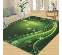 SANSJI Tapis vert 152,4 x 454,4 cm, motif sapin de Noël pour chambre à coucher, salon, tapis d'intérieur lavable, antidérapant et à poils ras