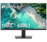 SANSUI Écran d'ordinateur USB de type C de 24 pouces, 100 Hz, écran d'ordinateur FHD 1080p, HDMI, FreeSync HDR, prise casque ergonomique inclinable pour la maison et le bureau