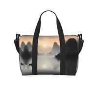 Sansui Sac de voyage décontracté avec fermeture éclair pour femme, sac à main pour le travail, les voyages, le fitness, les voyages, noir, taille unique