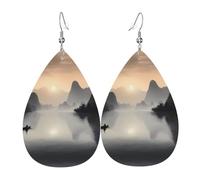 Sansui, société japonaise Boucles d'oreilles en forme de goutte d'eau pour femme | Boucles d'oreilles de rencontres tempéramentales | Cadeau d'anniversaire pour votre meilleure amie, taille unique