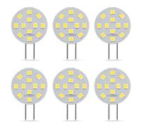 SANSUN Lot de 6 ampoules LED G4 2 W équivalentes à des halogènes de 20 W, culot G4/GU4/GZ4 à deux broches, AC/DC 12 V 5000 K, grand angle de 120 °, non compatible avec variateur d'intensité (blanc
