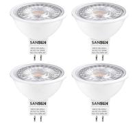 SANSUN MR16 Ampoule LED Lampe Bulb, GU5.3 5W Lumière LED, Equivalent 50W Ampoule Halogène Blanc Chaud 3000K 450LM AC/DC 12V Non-dimmable Spot LED (Lot de 4)