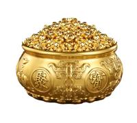 SANSWUNIU Bassin Au Trésor Feng Shui Yuan Bao,Laiton Bonne Chance Basin，Chinois Statue De Bassin De Trésor，avec Corne D'abondance, avec Lingots Or Décoration(Size:Diameter4.3cm/1.7inch)