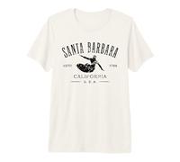 Santa Barbara California Surf Design Vieilli T-Shirt Haut de Gamme