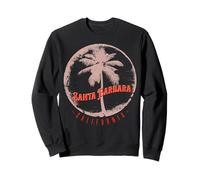 Santa Barbara Californie Vintage Palm Tree Surf Sunset Sweatshirt