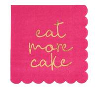 Santa Barbara Design Studio Lot de 20 serviettes en papier à bords festonnés pour boissons - 12,7 x 12,7 cm - Eat More Cake
