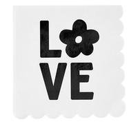 Santa Barbara Design Studio Lot de 20 serviettes en papier à bords festonnés pour cocktail ou fête, 12,7 x 12,7 cm, amour