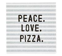 Santa Barbara Design Studio Lot de 20 serviettes en papier blanc et noir 12,7 x 12,7 cm, Peace Love