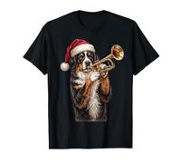 Santa Bernese Mountain Dog Trompette en Laiton T-Shirt