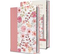 Santa Biblia/ Holy Bible: Biblia Reina Valera 1960 Piel Rosada con flores, tamaño manual, letra grande/ RVR 1960 Pink, Medium size Bible, ... ribbon marker, and images of the Holy Land