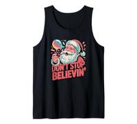 Santa Bubble Pipe Dont Stop Believin Humour de Noël Débardeur
