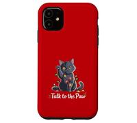 Santa Cat Talk to The Paw Funny Christmas Cool Cat Lover Coque pour iPhone 11