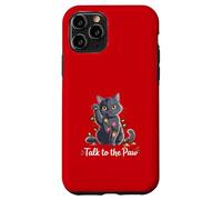 Santa Cat Talk to The Paw Funny Christmas Cool Cat Lover Coque pour iPhone 11 Pro