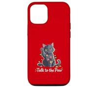 Santa Cat Talk to The Paw Funny Christmas Cool Cat Lover Coque pour iPhone 12/12 Pro