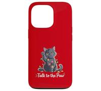 Santa Cat Talk to The Paw Funny Christmas Cool Cat Lover Coque pour iPhone 13 Pro