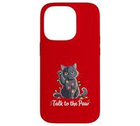 Santa Cat Talk to The Paw Funny Christmas Cool Cat Lover Coque pour iPhone 14 Pro