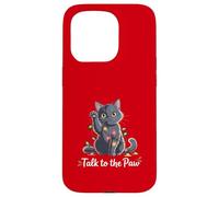 Santa Cat Talk to The Paw Funny Christmas Cool Cat Lover Coque pour iPhone 15 Pro