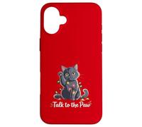 Santa Cat Talk to The Paw Funny Christmas Cool Cat Lover Coque pour iPhone 16 Plus