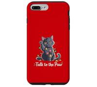 Santa Cat Talk to The Paw Funny Christmas Cool Cat Lover Coque pour iPhone 7 Plus/8 Plus