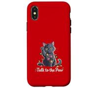 Santa Cat Talk to The Paw Funny Christmas Cool Cat Lover Coque pour iPhone X/XS
