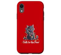 Santa Cat Talk to The Paw Funny Christmas Cool Cat Lover Coque pour iPhone XR