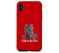 Santa Cat Talk to The Paw Funny Christmas Cool Cat Lover Coque pour iPhone XS Max