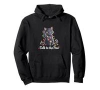 Santa Cat Talk to The Paw Funny Christmas Cool Cat Lover Sweat à Capuche