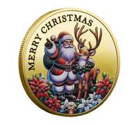 Santa Challenge Coin - Santa Claus Merry Christmas Challenge Coin - Collection De Pièces De Monnaie Sur Le Thème Des Vacances Double-côté Du Nouvel An Challe Coinn Gift For Home Decor For Warthtop