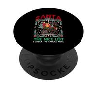 Santa Checks The Nice List I Check The Candle Aisle PopSockets PopGrip Adhésif