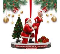 Santa Christmas Ornaments, 2D Acrylic Festive Decoration, Decorative Festive Pendants - for Living Room Study Office Wall Mantel Staircase Window Sill Front Door Wreath Garden Backyard