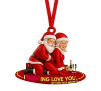Santa Christmas Ornaments - 2D Acrylic Holiday Decor, Festive Winter Display, Tree Decorations for Living Room, Office, Wall, Mantel, Staircase, Window Sill, Garden, Backyard