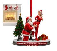 Santa Christmas Ornaments - 2D Acrylic Holiday Decor, Festive Winter Display, Tree Decorations for Living Room, Office, Wall, Mantel, Staircase, Window Sill, Garden, Backyard