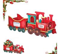 Santa Christmas Train Gift Holder,Christmas Train for Presents,Santa's Gift Train,Train Deliver Holiday Cheer in Style for Hold Presents Candy, Holiday Party Centerpieces Gift Boxes-A||S