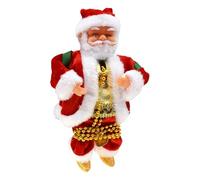 Santa Claus Climbing Rope Ornament - Electric Musical Christmas Decoration for Outdoor Porch | Animated Santa Figurine with Light Sound, Window Roof Stair Balcony, Effects for Holiday Party Gathering