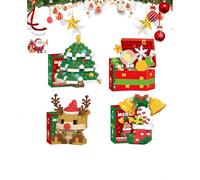 Santa Claus Design Building Blocks Set, Christmas Building Blocks Theme Ornaments, Mini Building Figures, Christmas Stocking Stuffers Gifts, foKids Boys Girls Teens Christmas Favors (Style 2)