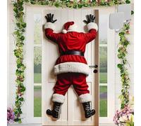 Santa Claus Door Frame Banner, Funny Merry Christmas Front Door Cover 71x35 Inch, Christmas Door Cover, for Living Room Bedroom Office Farmhouse Restaurant (D(71 * 35in))