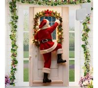 Santa Claus Door Frame Banner, Funny Merry Christmas Front Door Cover 71x35 Inch, Christmas Door Cover, for Living Room Bedroom Office Farmhouse Restaurant (E(71 * 35in))