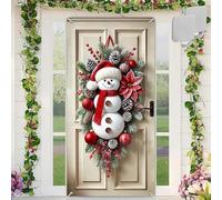 Santa Claus Door Frame Banner, Funny Merry Christmas Front Door Cover 71x35 Inch, Christmas Door Cover, for Living Room Bedroom Office Farmhouse Restaurant (A(71 * 35in))